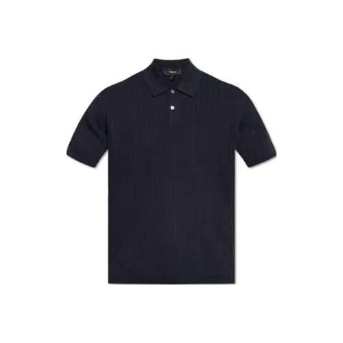 THEORY Cable Knitted Polo Shirt