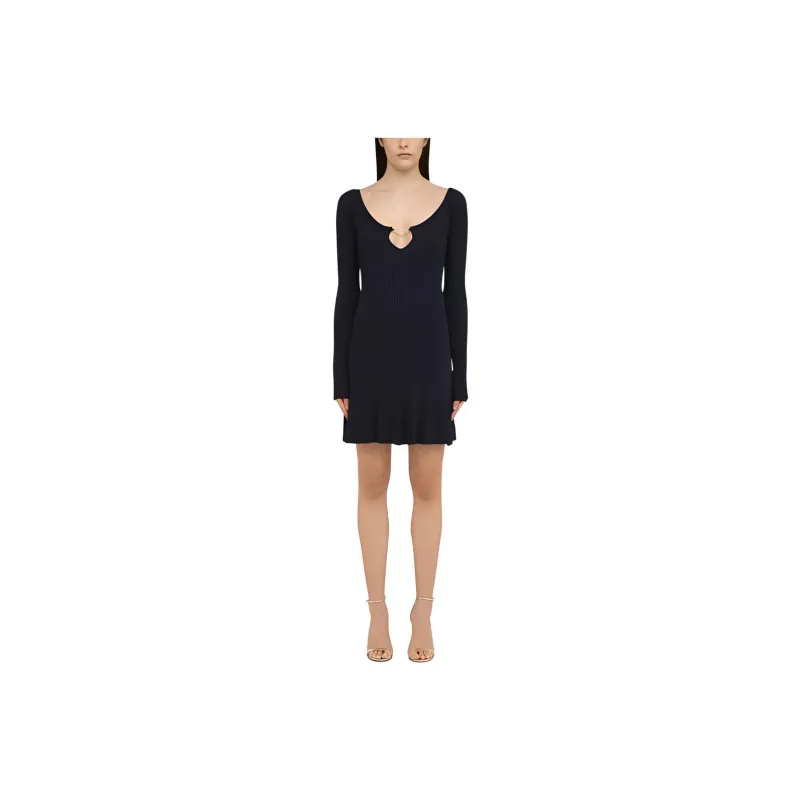 Jacquemus Long Sleeve Scalloped Mini Dress-2