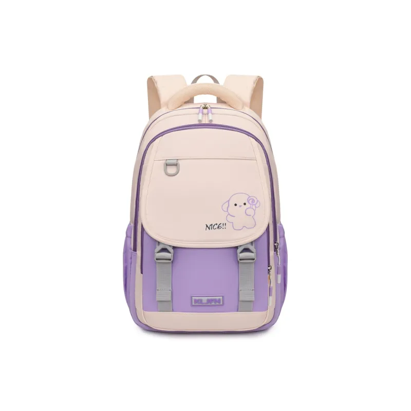 XIANGSU Oxford Backpack Unisex Pink/Brown/Green/Purple/White & Black/Gray & Black-15