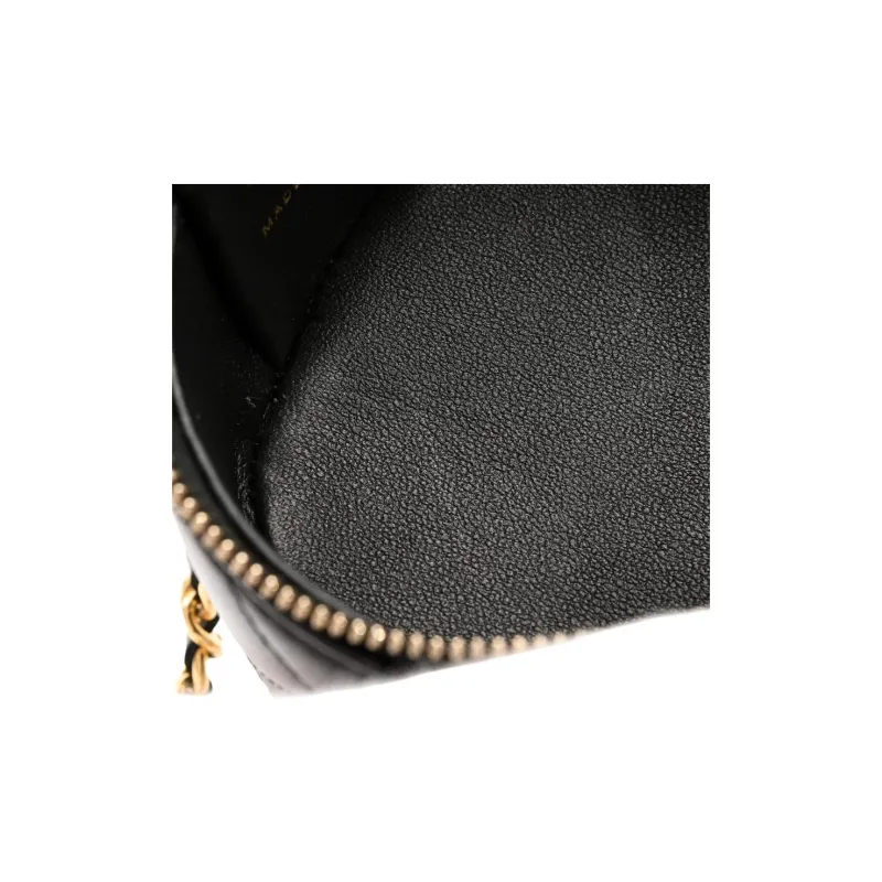 CHANEL Lambskin One Shoulder Crossbody Portable Makeup Bag Mini Women's Black-6