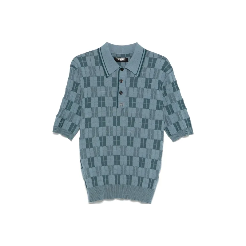 AMIRI Checked Polo Shirt-0