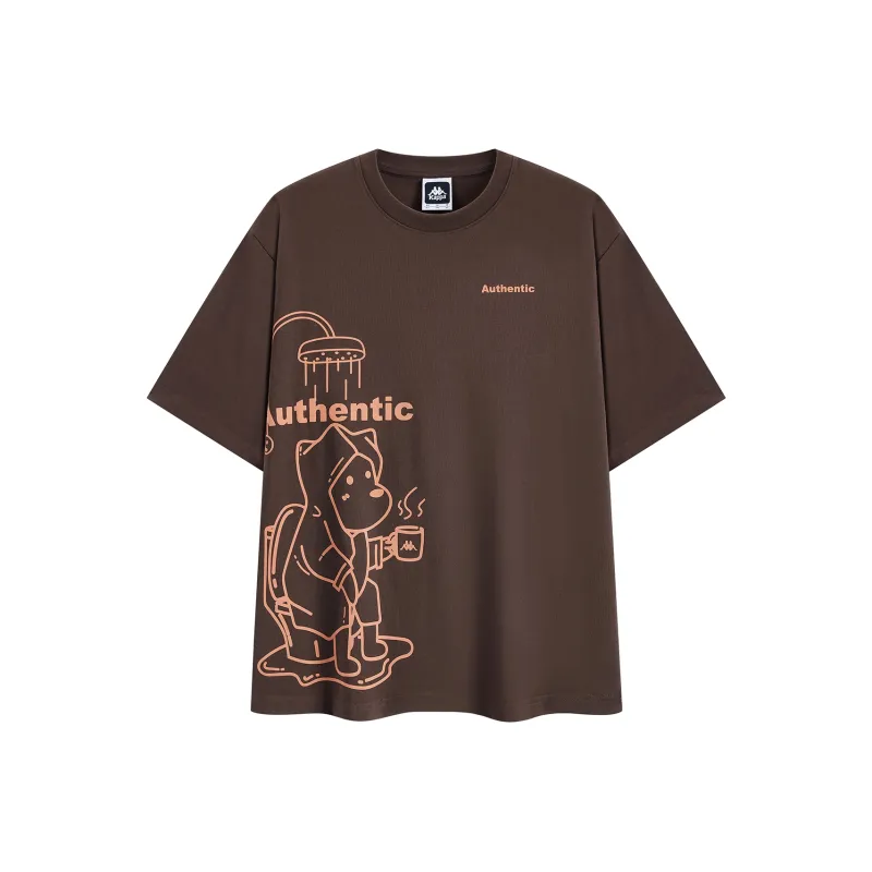 Kappa PLAYER T Shirt Unisex Chocolate Dark Brown-0