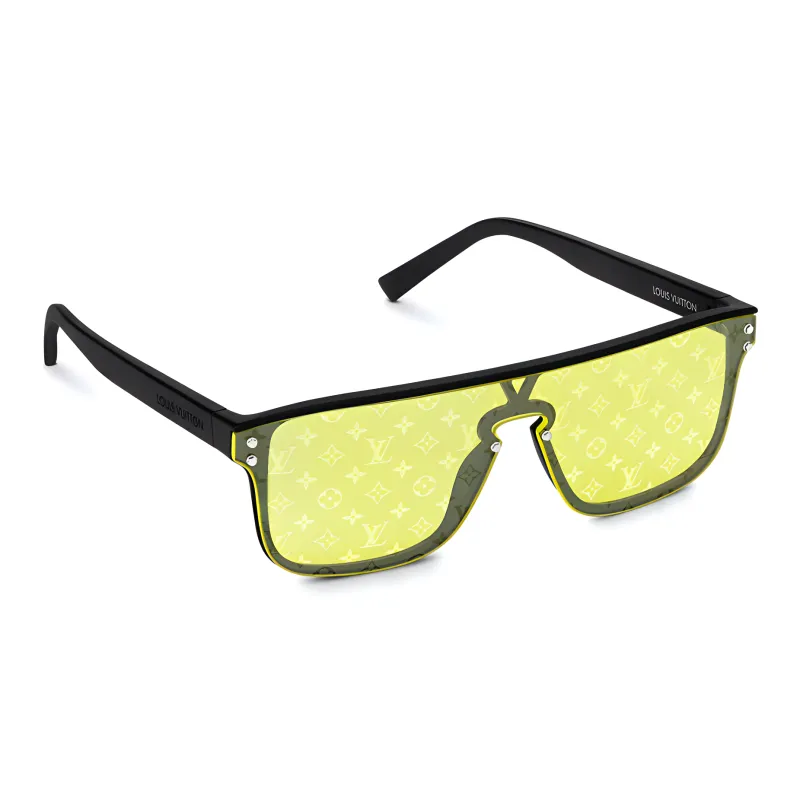 LOUIS VUITTON Injection Molding Irregular Shape Sunglasses Men's Black-1