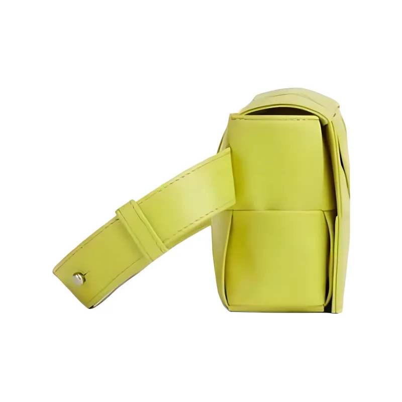 Bottega Veneta CASSETTE Sheepskin Tofu Bag Fanny Pack Mini Women's Lemon Kiwi Green-1