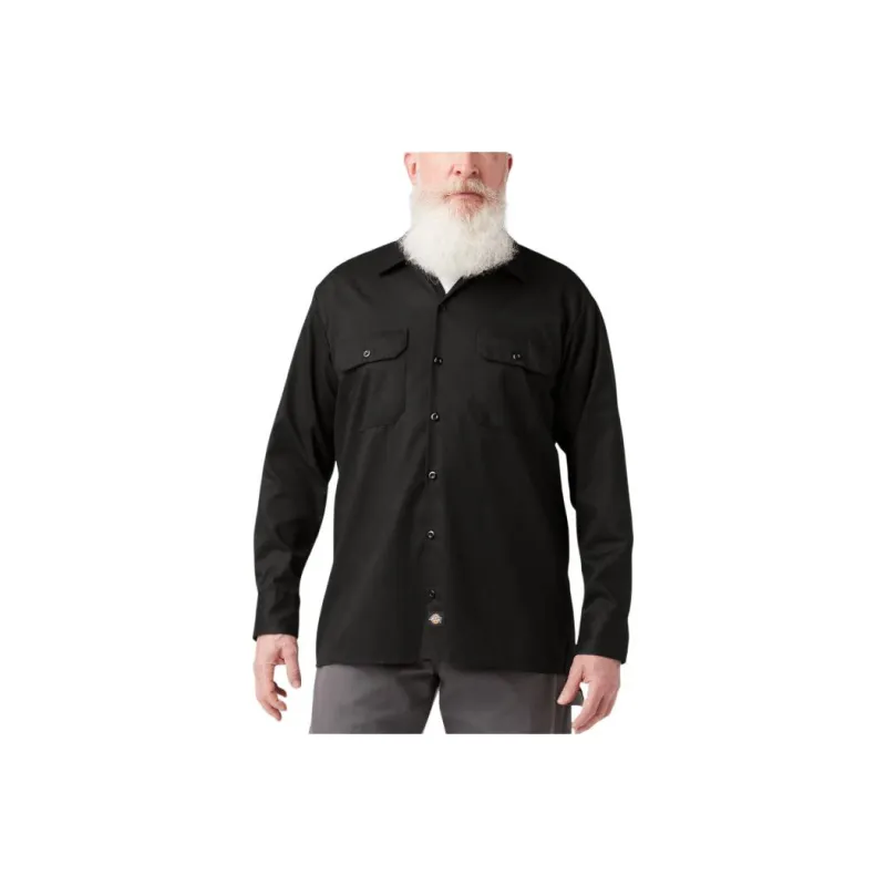 Dickies Flex Relaxed Fit Long Sleeve Work Shirt Shirt Men's Black-0