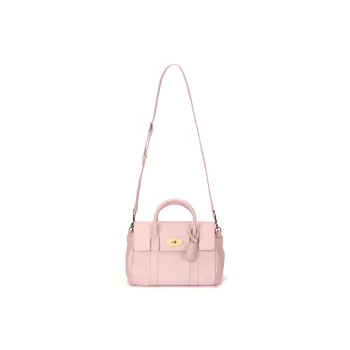 Mulberry Cow Leather Shoulder Bag, Crossbody Bag, Handbag Women's Pink Rose
