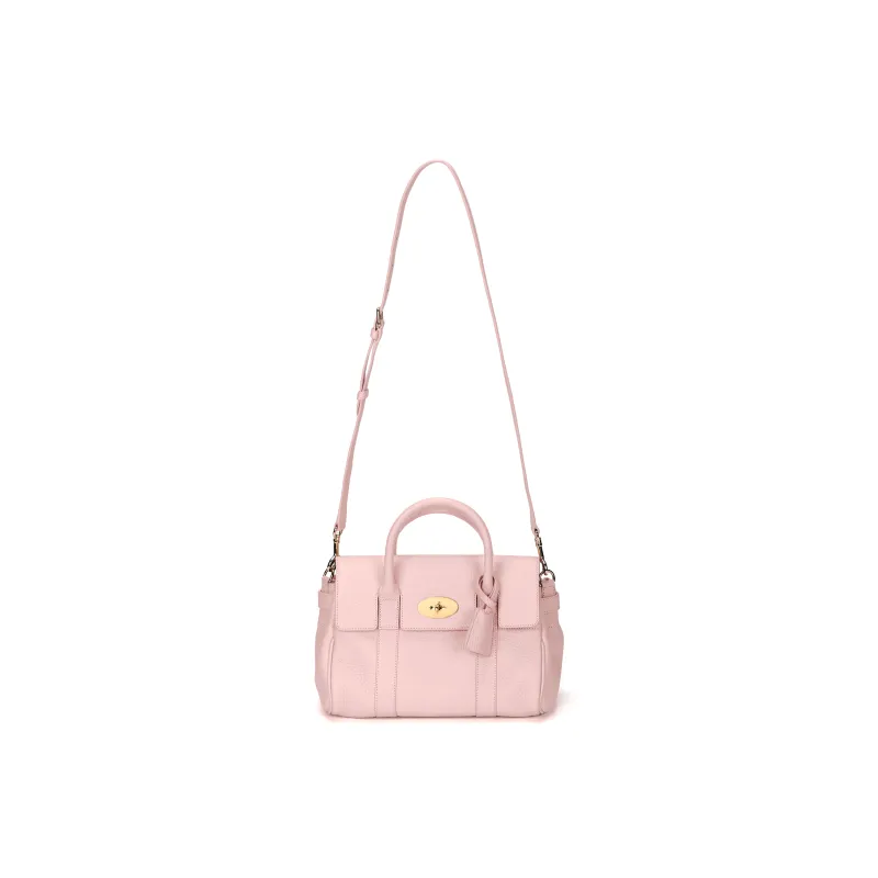 Mulberry Cow Leather Shoulder Bag, Crossbody Bag, Handbag Women's Pink Rose-0