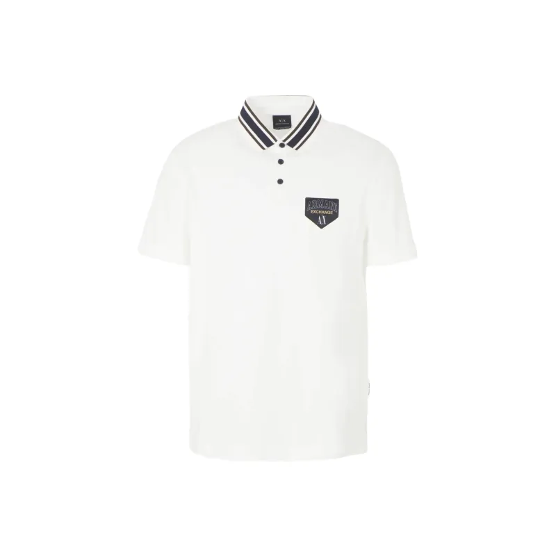 ARMANI EXCHANGE Logo appliqué Piqué Polo Shirt-0