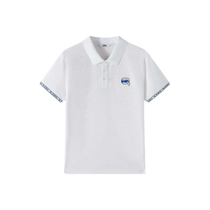 KARL LAGERFELD SS25 Polo Shirt Men's White-0