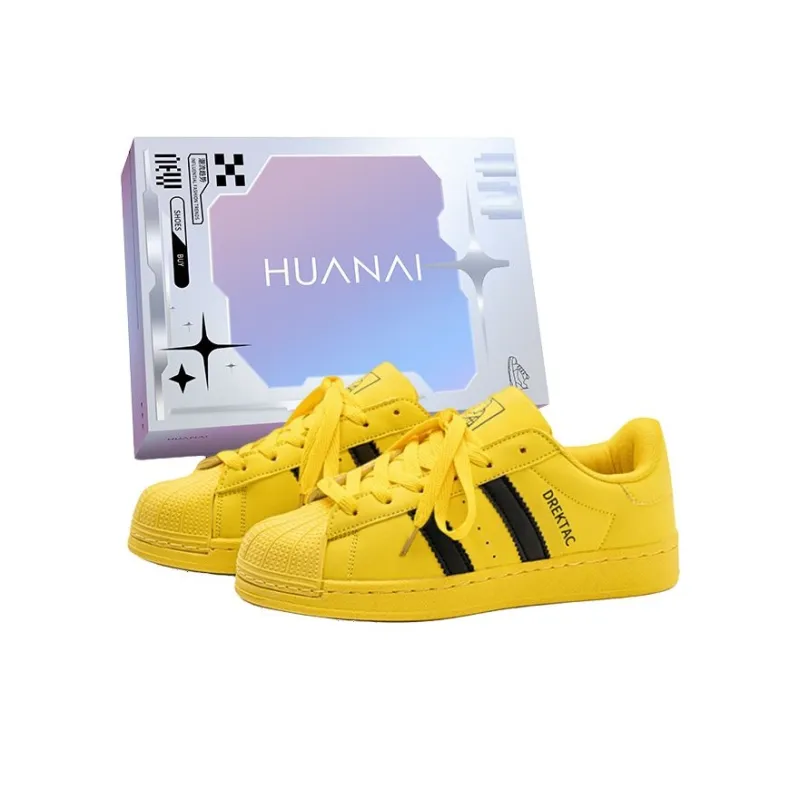 HUANAI Low Top Skateboard Shoes Unisex Electric Mother Yellow-0