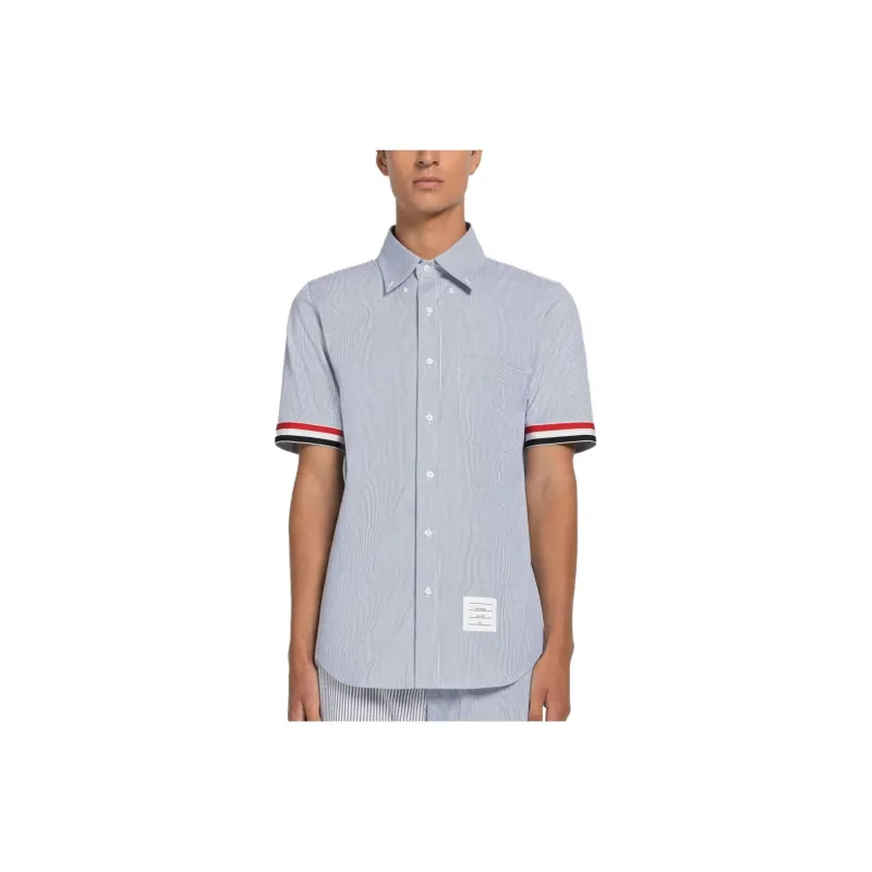 THOM BROWNE Shirts Men Blue White-0