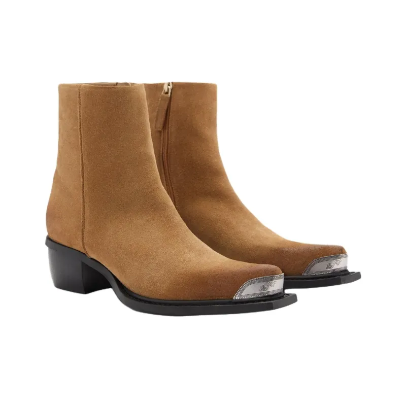 MANGO Ankle Boots 2.9cm Women's Brown-1