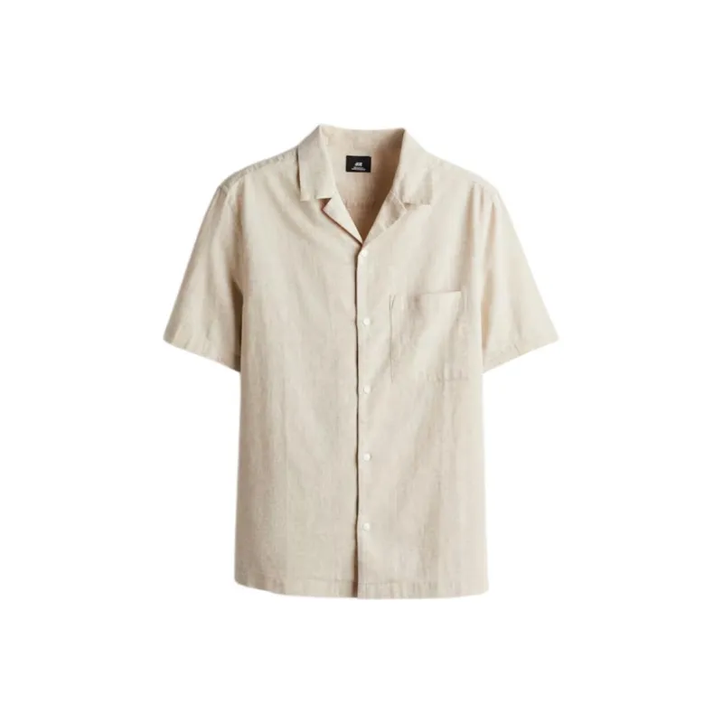 H&M Shirts Men Light Beige-0