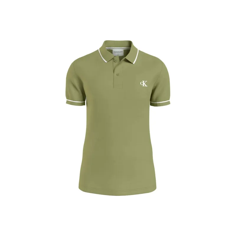 Calvin Klein Logo embroidered Piqué Polo Shirt-0