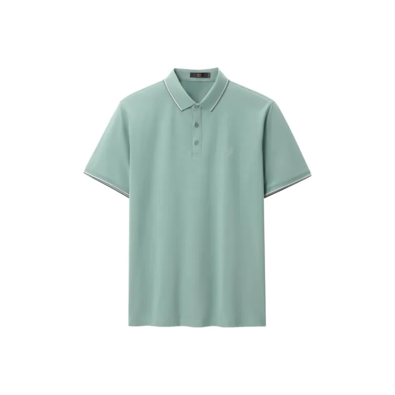 HLA Polo Shirts Men Cooling Antibacterial Anti Mite Lake Green F4-0