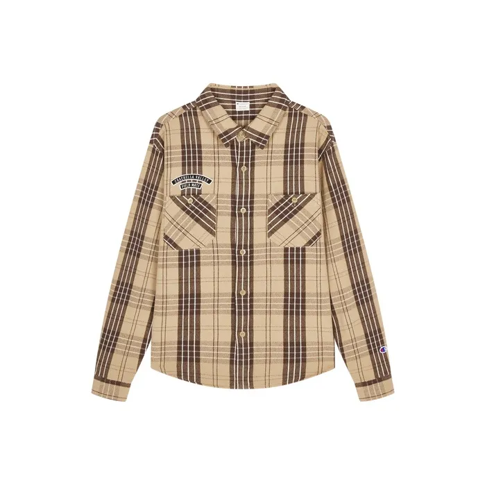 Champion Plaid Long Sleeved Shirt Japan Version Unisex-2