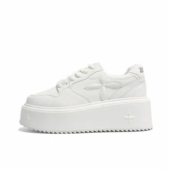 ABCYLM Slip Resistant Cushioning With Impact Resistance Low Top Skateboard Shoes Women's White