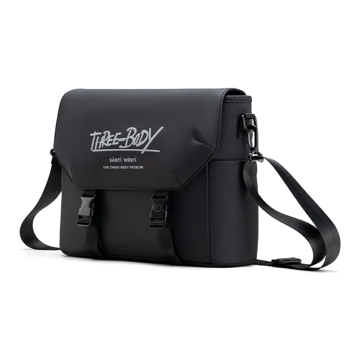 HLA Three Body Collaboration Membrana Dermalis Messenger Bag, Shoulder Bag, Crossbody Bag Unisex Black-2