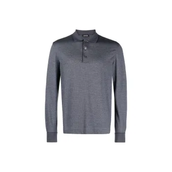Zegna FW23 Polo Shirt Men's Blue