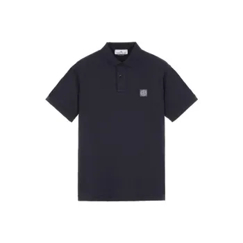 STONE ISLAND Logo Patch Short Sleeved Polo Shirt