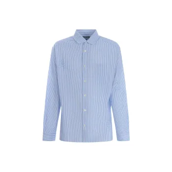 A.P.C Malo Striped Curved Hem Shirt