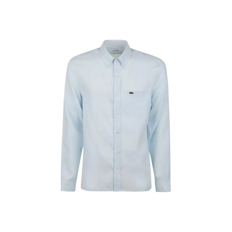LACOSTE Logo embroidered Linen Shirt-0
