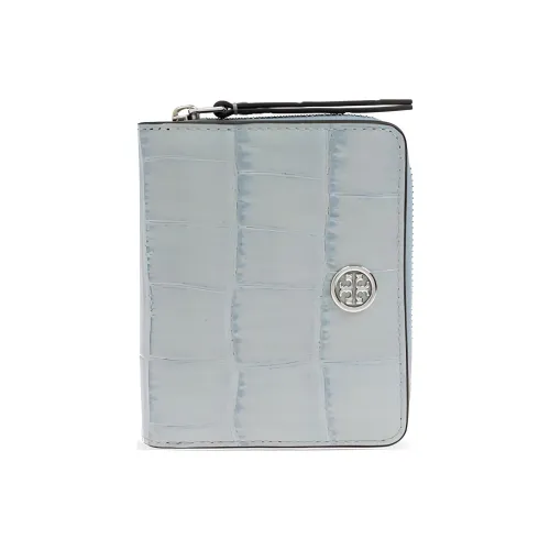 TORY BURCH Robinson Leather Wallet Women's Light Blue