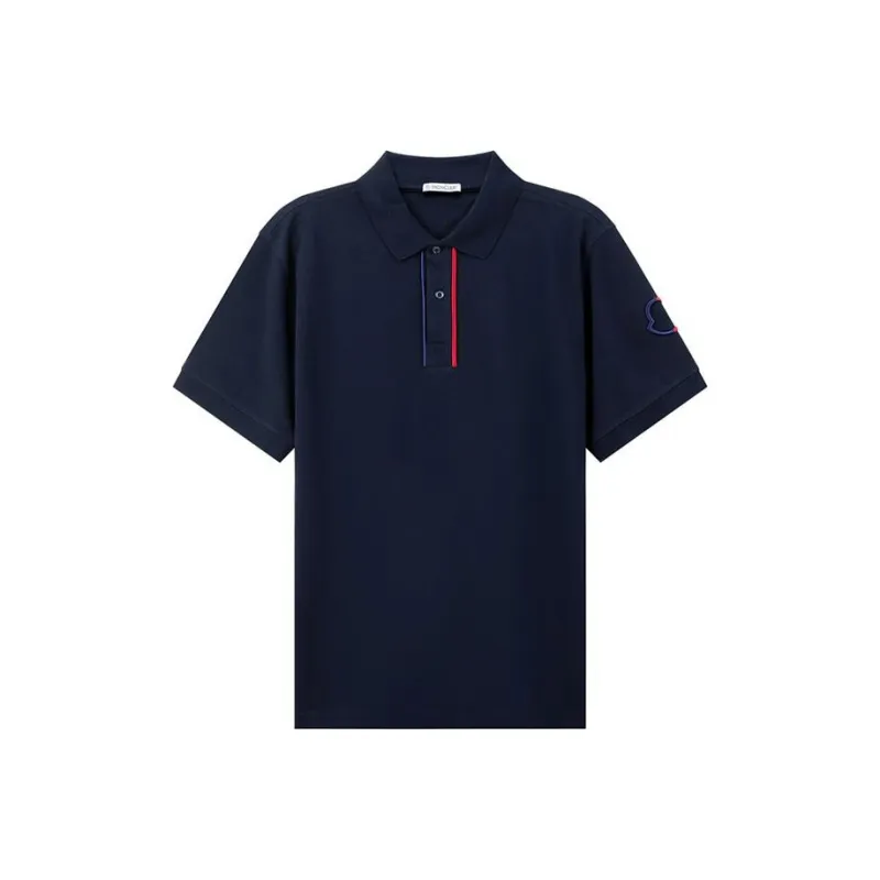 Moncler Tricolour Cotton piqué Polo Shirt-0