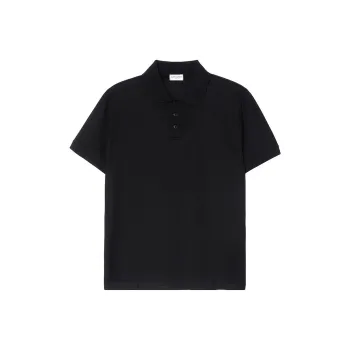 SAINT LAURENT Cassandre Cotton Pique Polo Shirt