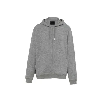 PRADA Triangle logo Zip up Hoodie