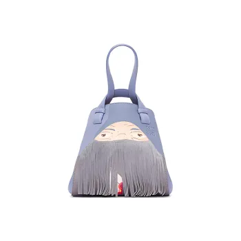 LOEWE Howl's Moving Castle Hammock Nugget Satin Cow Leather Shoulder Bag Crossbody Bag Handbag Women's Purple