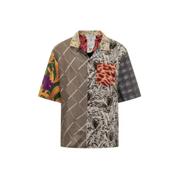 Marine Serre Patchwork Bowling Shirt