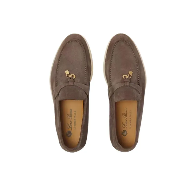 Loro Piana Summer Charms Walk Casual Single Shoes Women's Gray-4