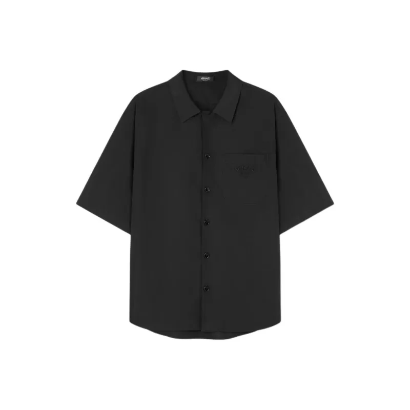 VERSACE Medusa Chains Embroidered Short Sleeved Shirt-0