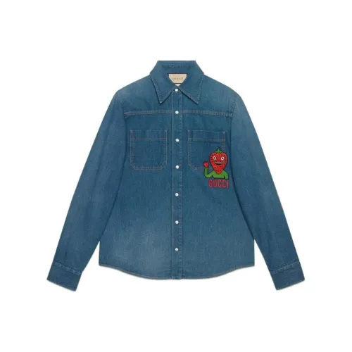 GUCCI Strawberry Patch Denim Jacket