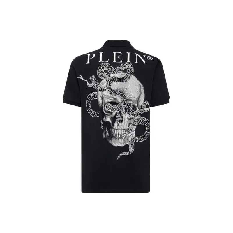 PHILIPP PLEIN Logo patch Cotton Polo Shirt-0