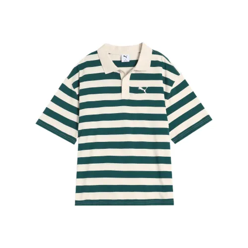 PUMA Striped SS25 WARDROBE ESS Polo Shirt Unisex Green