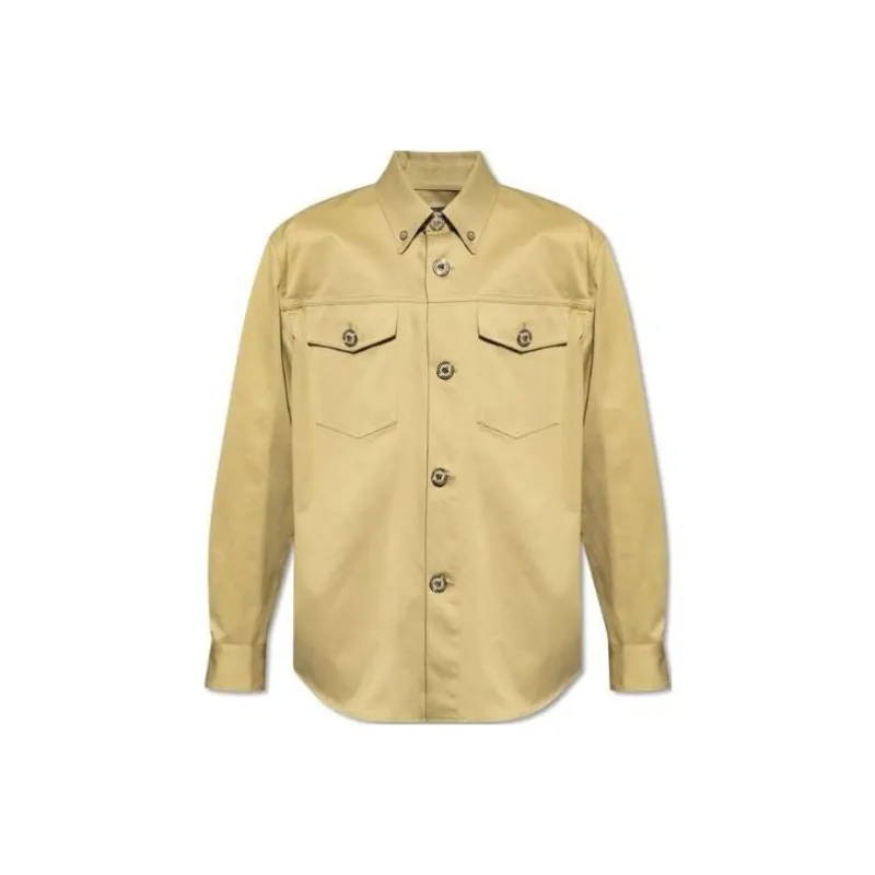 VERSACE Medusa Button Long Sleeved Shirt Jacket Shirt Men's Yellow-0