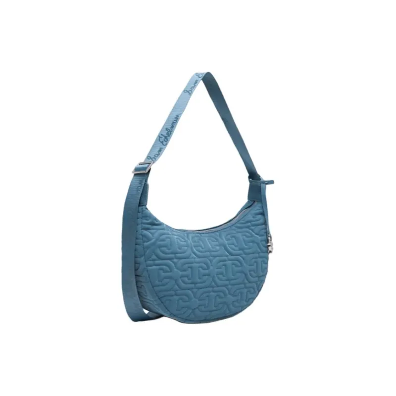 SAM EDELMAN Fabric Shoulder Bag, Crossbody Bag Medium Size Women's Black/Ivory White/Blue-8