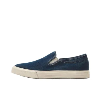 ZARA Low Top Canvas Shoes Men's Dark Blue