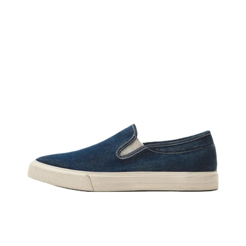 ZARA Low Top Canvas Shoes Men's Dark Blue-0