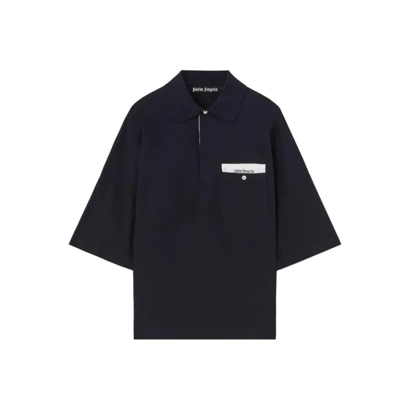 PALM ANGELS Sartorial Tape Cotton Polo Shirt-0