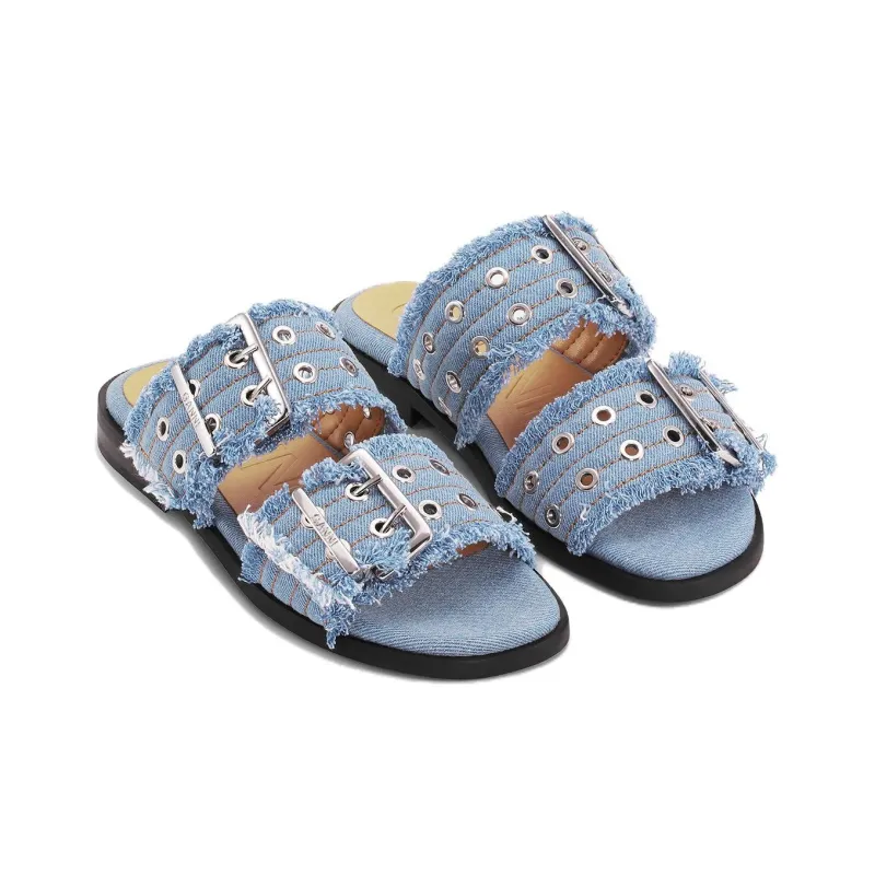 GANNI Slide Slippers Women's Blue-2