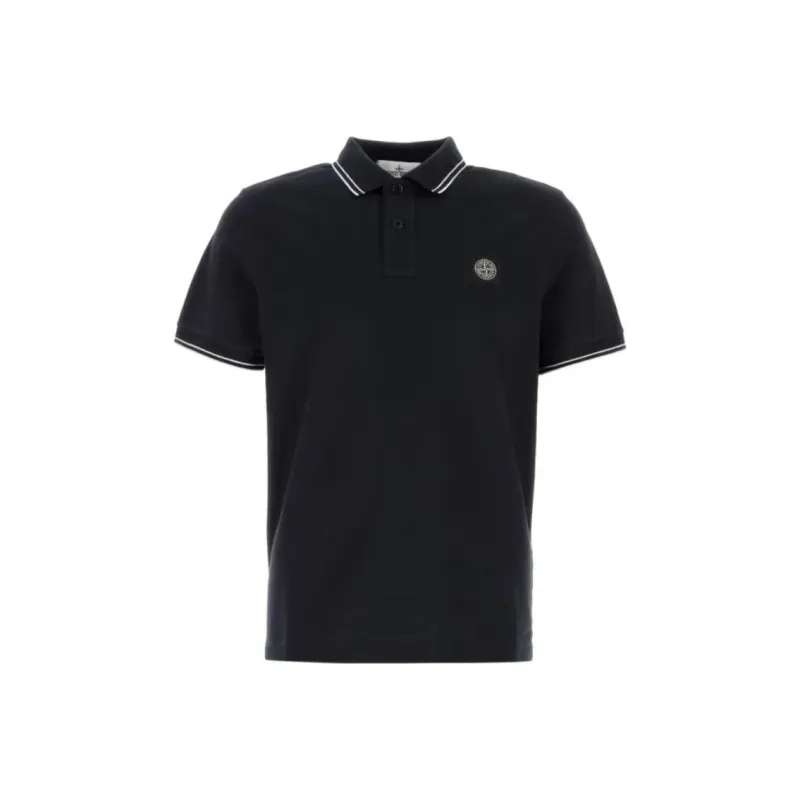STONE ISLAND Logo Patch Short Sleeved Polo Shirt-0