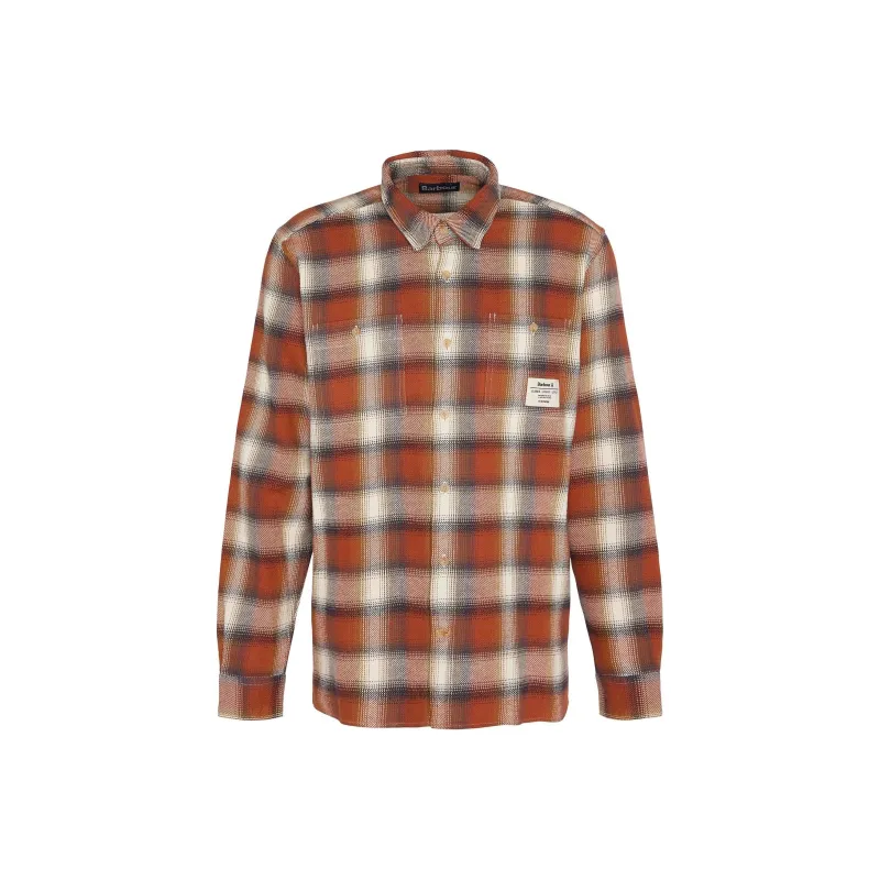 BARBOUR FW24 Barbour Stonebank Relaxed Check Shirt Men's Black Ginger-0