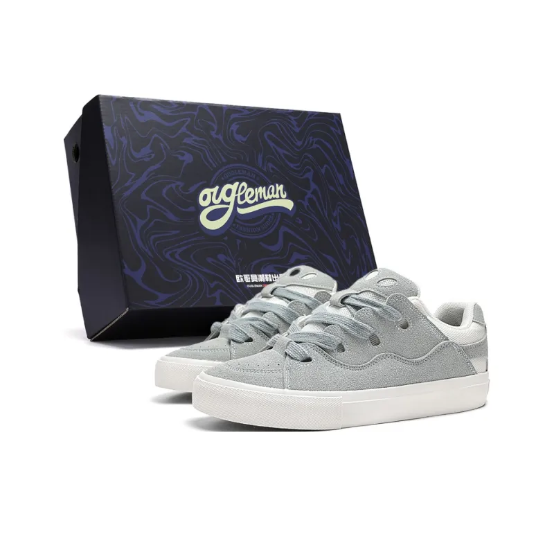 OUGLEMEN Slip-Resistant Cushioning Abrasion-Resistant Low-Top Skateboard Shoes Unisex Box-10