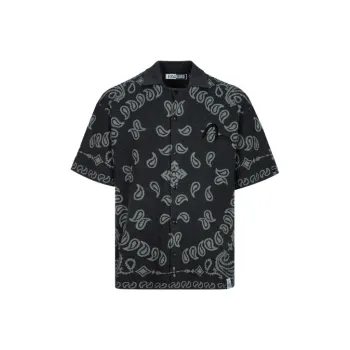 EVISU Shirts Men All Over Charcoal Gray