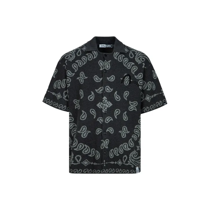 EVISU Shirts Men All Over Charcoal Gray-0
