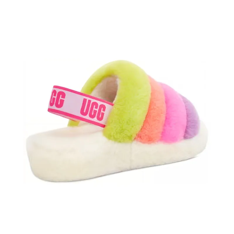 UGG FLUFF YEAH Stylish Sandals Women's White-3