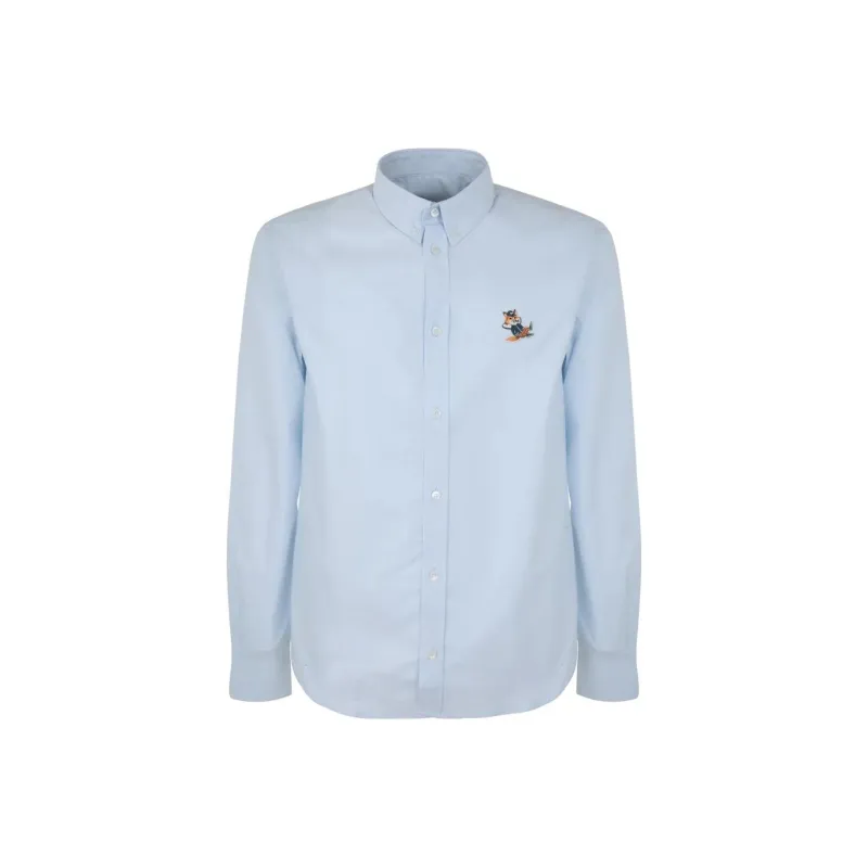 Maison Kitsune Shirts Men Blue-0